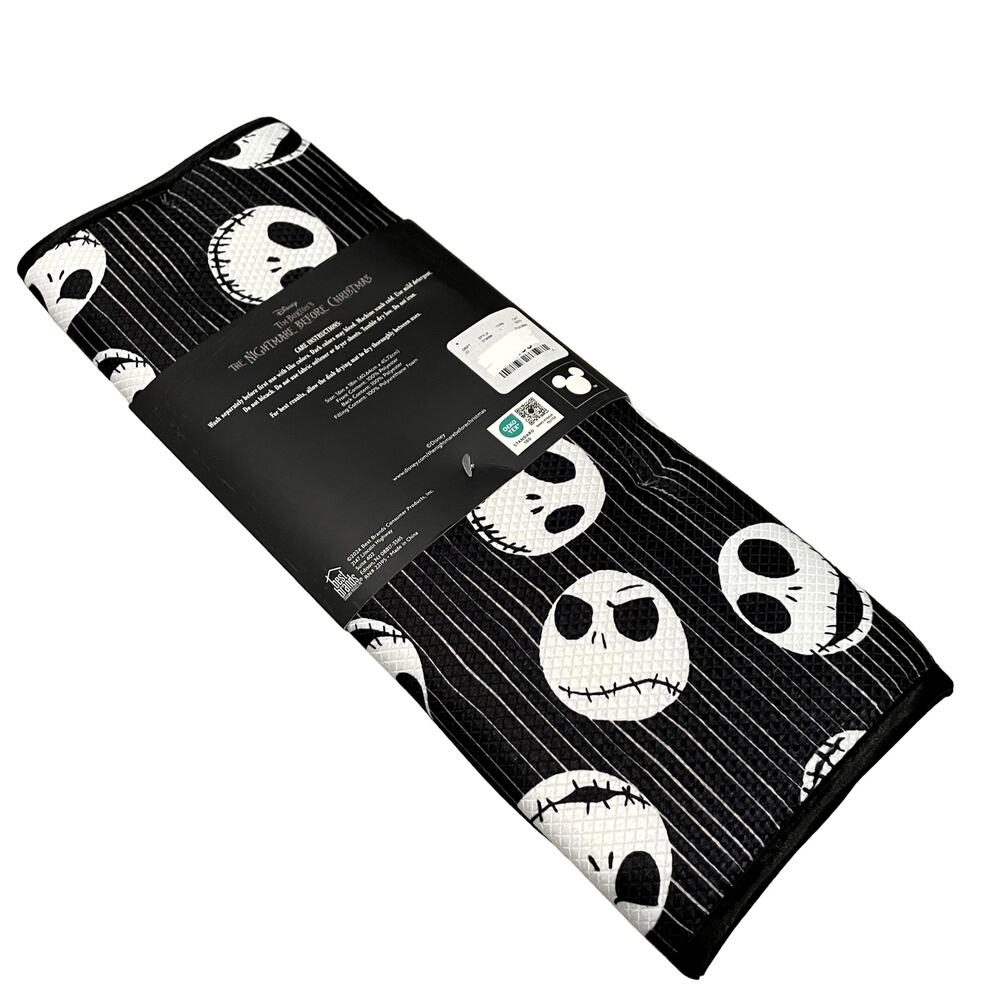 Disney NIGHTMARE BEFORE CHRISTMAS Dish Drying Mats Set of 2 Black & White New